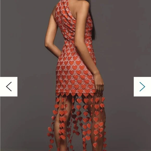 Elliat Elegant Red Heart Dress Anthropologie - Picture 8 of 8